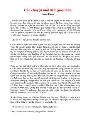 Câu chuyện một đêm Giao Thừa