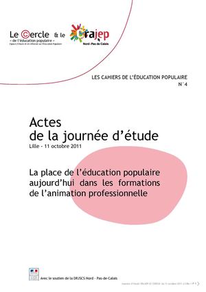Les cahiers de l'education populaire Actes Journee d'etude Cercle et Crajep