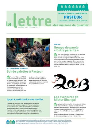 Newsletter Maison de quartier Pasteur - Février 2013