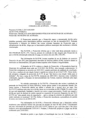 Processo de Bloqueio das contas da Prefeitura de Acopiara (Mês de dezembro)