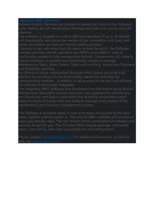 Integrated MRO Software