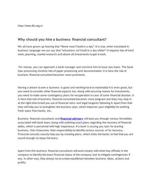 Calaméo - Why should you hire a business financial consultant?