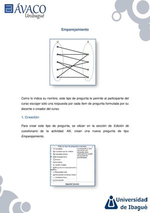 Cuestionarios en Moodle - Emparejamiento