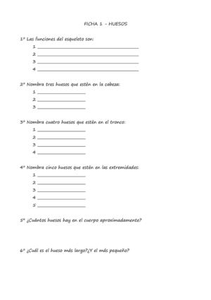 FICHAS PARA WEBQUEST DE EL ESQUELETO HUMANO