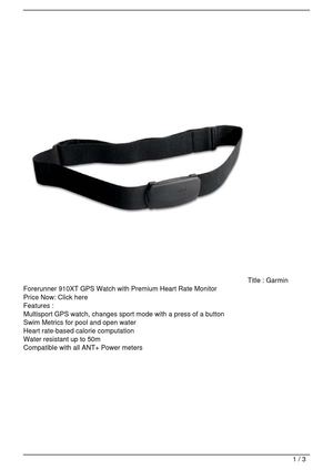 garmin 910xt heart rate monitor