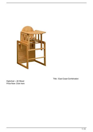 east coast combination highchair