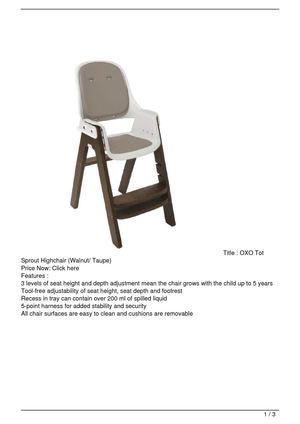 oxo tot sprout adjustable high chair
