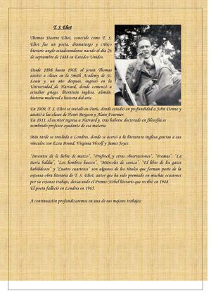 T.S Eliot. Vida y obras.