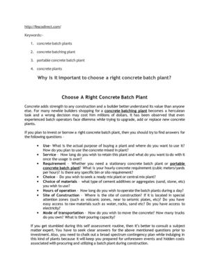 Why is it important to choose a right concrete batch plant?