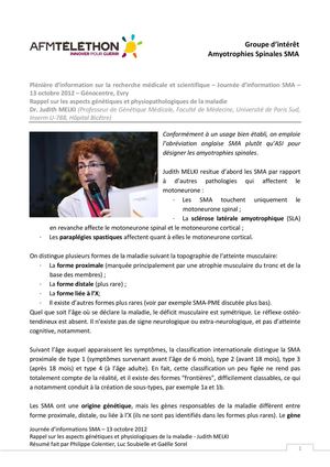 Plénière d’information sur la recherche médicale et scientifique – Interventions de Judith MELKI