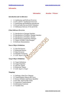 Informatica online training, online informatica training