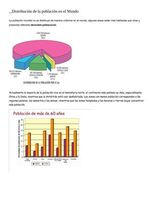 Distribución de la población Mundial 