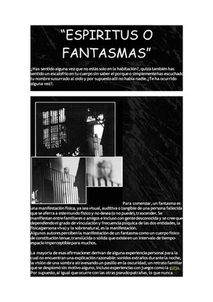 Espiritus o fantasmas...