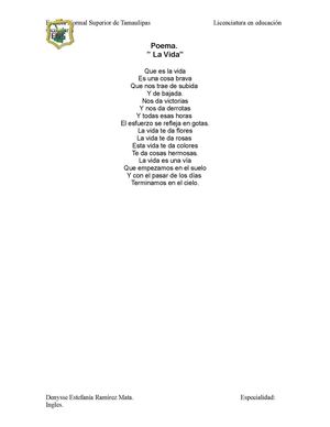 poema "la vida"