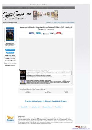 Downton Abbey Season 3 [Blu-ray] (Original U.K. Version) Amazon