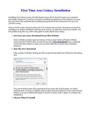 First Time Ares Galaxy Installation
