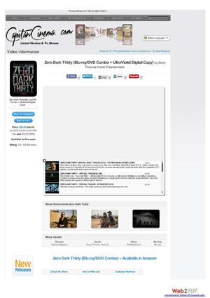Zero Dark Thirty Blu Ray - DvD - Amazon