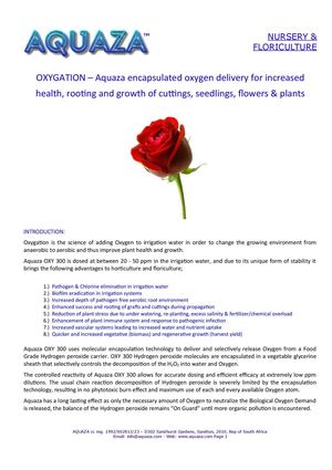 Nursery and floriculture and how Aquaza can help