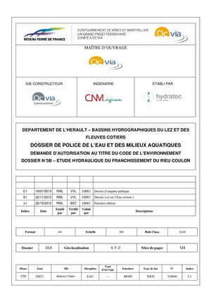 Les études hydrauliques - Rieu Coulon