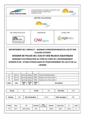 Les études hydrauliques - lez lironde