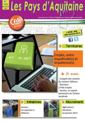 CFDT Les Pays d'Aquitaine n°115 décembre 2012