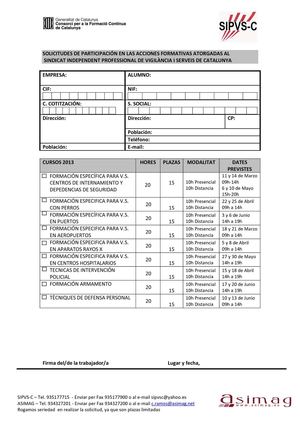 SOL·LICITUT CURSOS SIPVSC