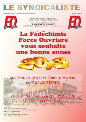Le Syndicaliste - 4ème Trimestre 2012