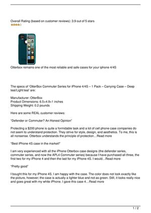 OtterBox Commuter Series for iPhone 4/4S – 1 Pack – Carrying Case – Deep teal/Light teal Review