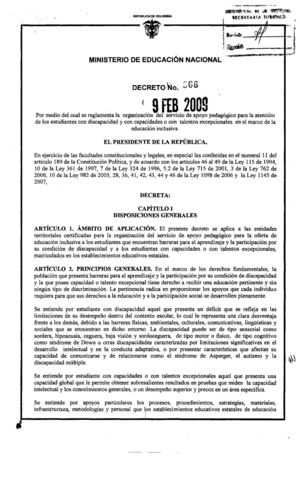Ministerio de Educación Nacional. Decreto 366