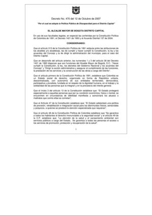 Políticas públicas discapacidad decreto 470 