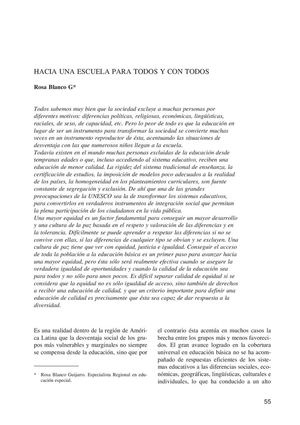 HACIA UNA ESCUELA PARA TODOS Y CON TODOS