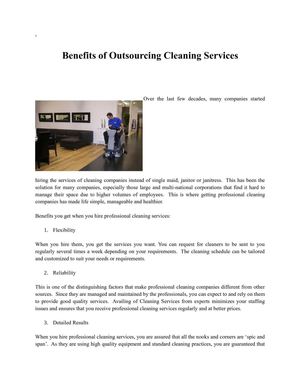Calaméo - Benefits of Outsourcing Cleaning Services