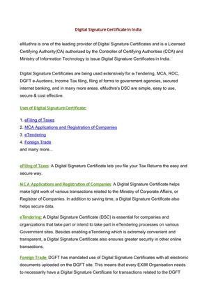 Digital Signature Certificate
