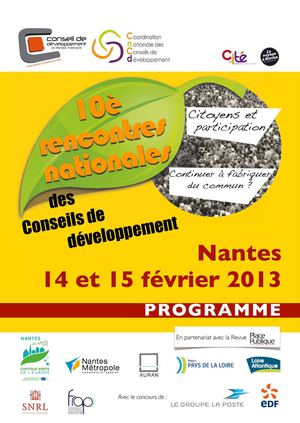 10è rencontres nationales des C2D - Nantes - 14 et 15 février 2013
