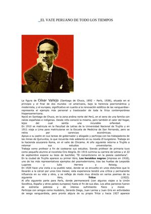 VALLEJO: EL VATE INMORTAL Y UNIVERSAL 