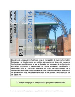 PROYECTO EDUCATIVO INSTITUCIONAL IE BERNARDO URIBE LONDOÑO