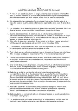 Normas ANCA (Acuerdos y Normas de cumplimiento en el aula)