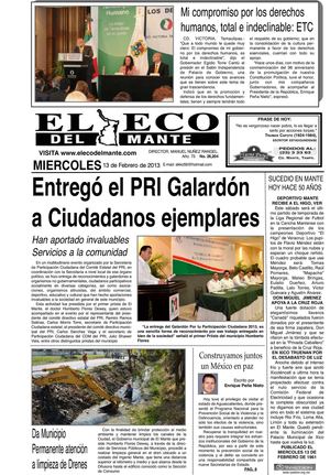 El Eco del Mante, miércoles 13 de febrero de 2013