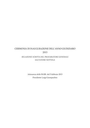  CORTE dei CONTI: Relazione anno 2013