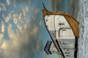 Carte postale église fortifiée de Dugny 