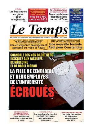 Le Temps d'Algérie Edition du Jeudi 14 Février 2013