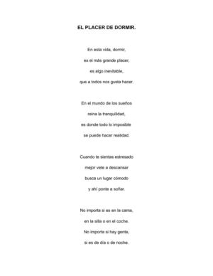 El placer de dormir.