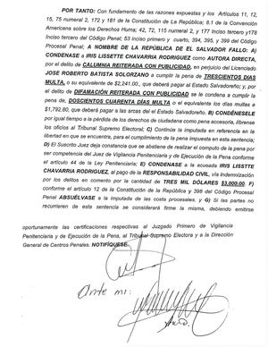 Resolución, caso Iris Lissette Chavarría Rodríguez