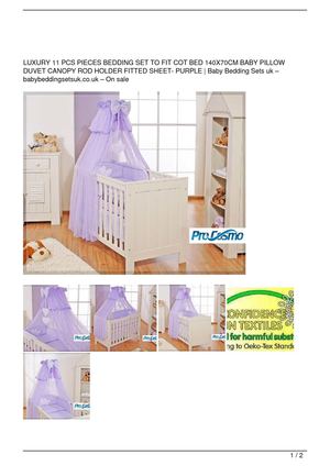 Calaméo Luxury 11 Pcs Pieces Bedding Set To Fit Cot Bed 140x70cm Baby Pillow Duvet Canopy Rod Holder Fitted Sheet Purple Promo Offer - Luxury Crib Bedding Purple Calaméo Luxury 11 Pcs Pieces Bedding Set To Fit Cot Bed 140x70cm Baby Pillow Duvet Canopy Rod Holder Fitted Sheet Purple Promo Offer - Luxury Crib Bedding Purple