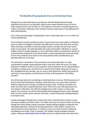 The Benefits of Buying Books from an Online Book Shop