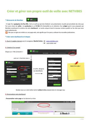 Tutoriel création d'un dashboard Netvibes
