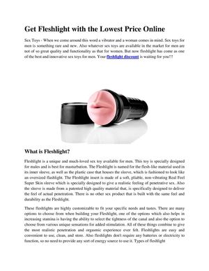 Get Fleshlight With The Lowest Price Online