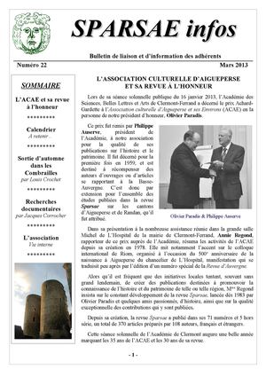 22 SPARSAE Infos Mars 2013