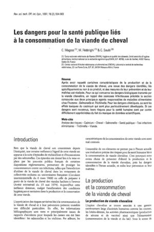 Danger de la viande de cheval