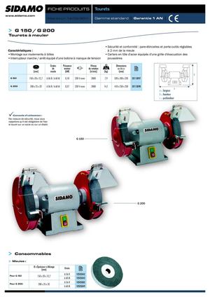 Fiches Produits SIDAMO Gamme tourets